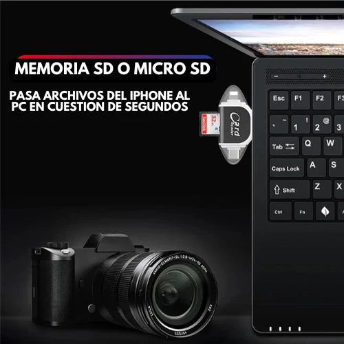 OTG PRO™ 4 EN 1 - TRANSFERIR EN 4K RÁPIDO (IPHONE Y ANDROID) - ADAPTADOR