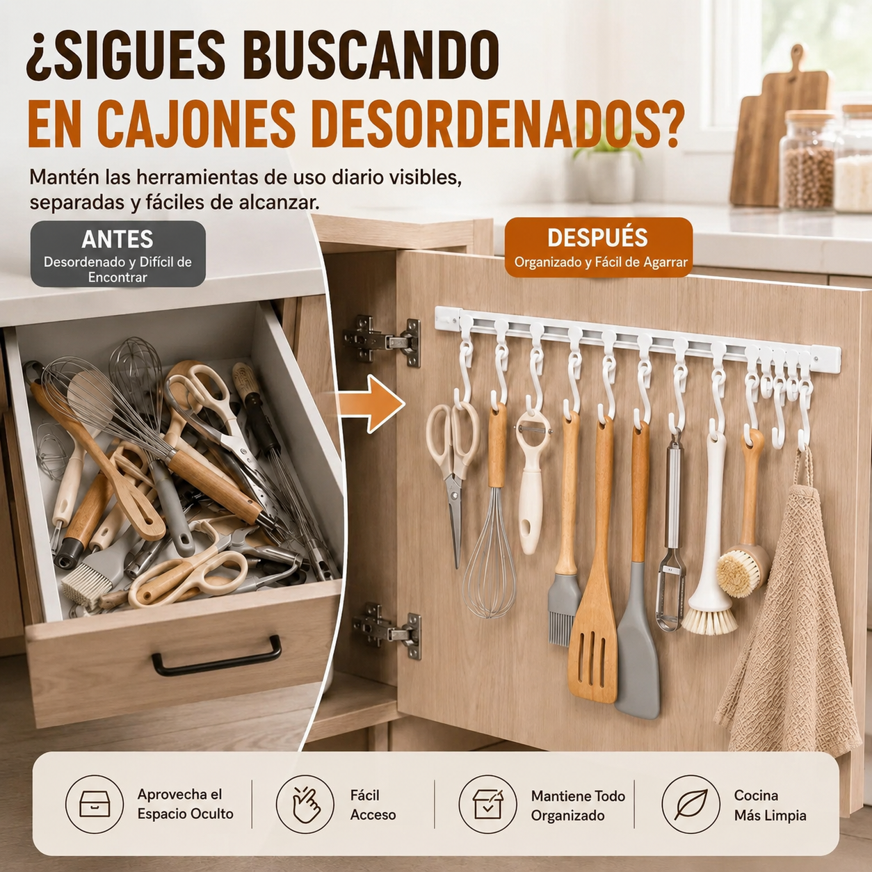 SlidePro™ - Organizador de cocina - Decoración y orden en tu hogar