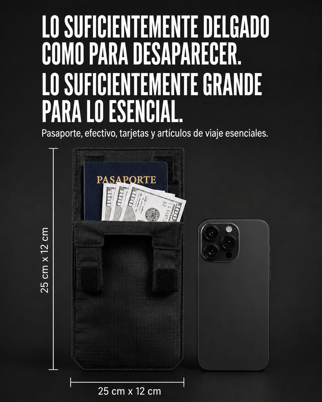 Phantom™ - Billetera oculta antirrobo - Más bolsillos y ocultos, portapasaporte