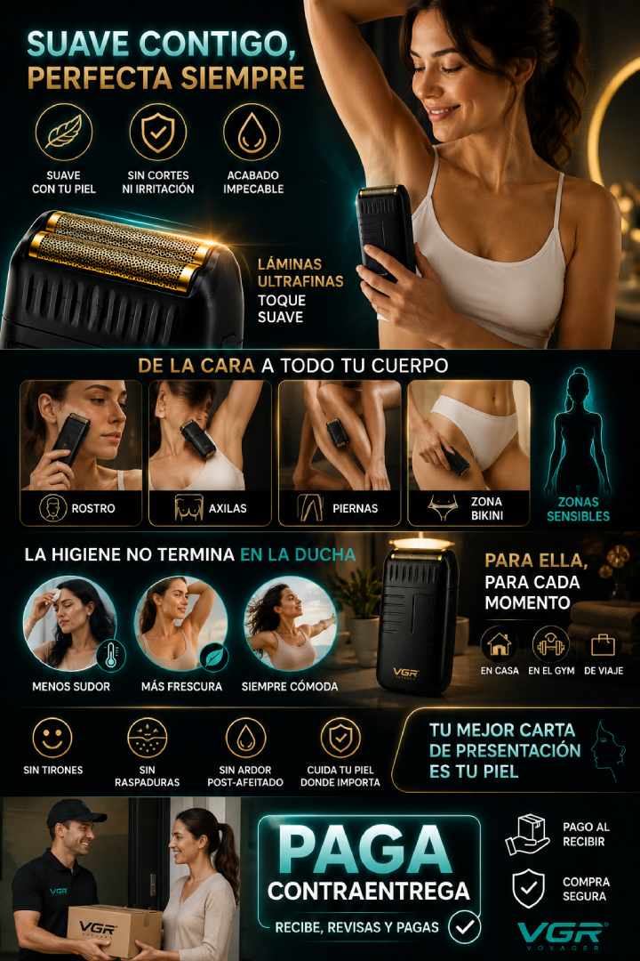 AFEITADORA AMERICANA VGR™ PREMIUM - CORTE Y AFEITADO PROFESIONAL